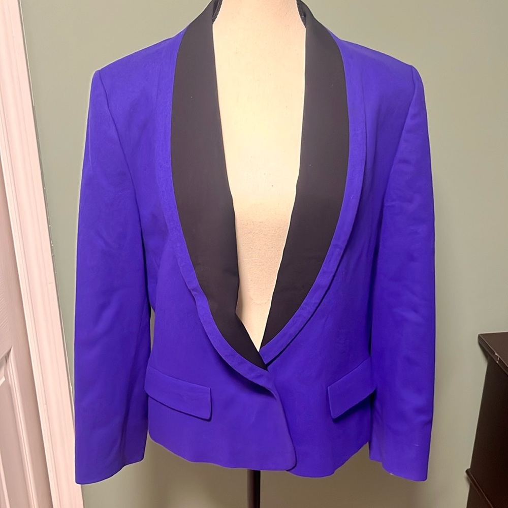 Beautiful royal purple and black Miss Pendleton wool blazer